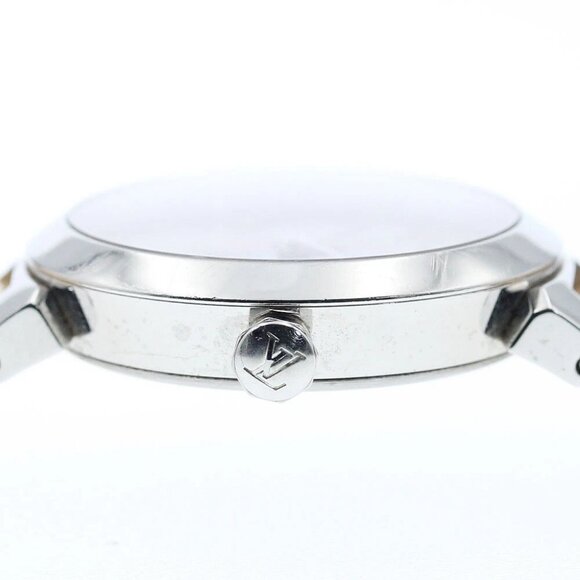 LOUIS VUITTON Tambour Q12MGE 8P diamond Quartz Ladies Watch